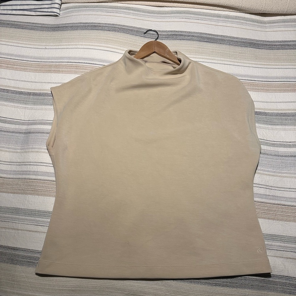 ADAY Cap Sleeve Mock Neck Top